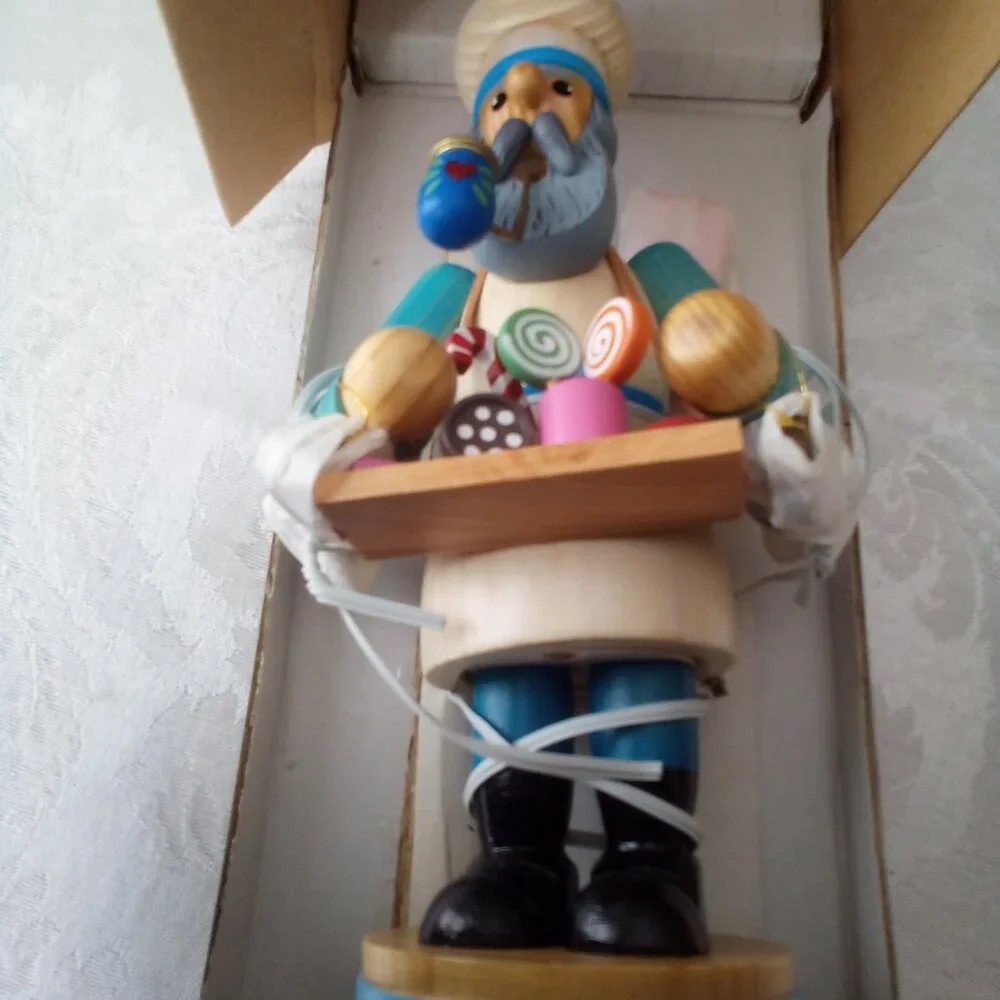 Candyman Vintage Old World Christmas Incense Smoker Merck Hand painted New In Bo